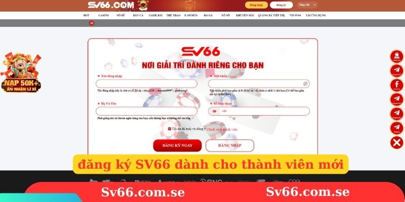 đăng ký SV66 dành cho thành viên mới