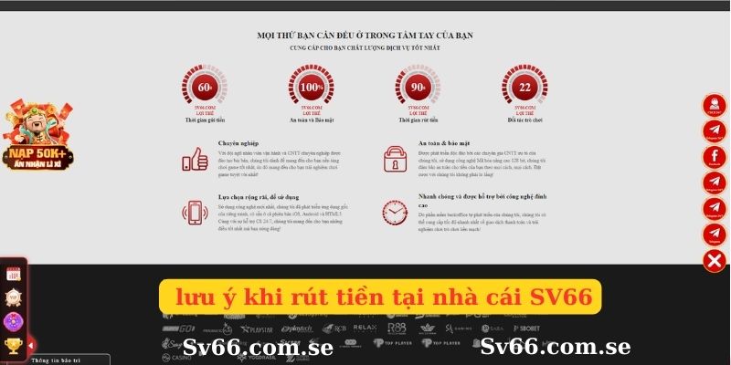 _lưu ý khi rút tiền tại nhà cái SV66